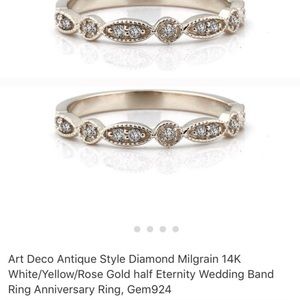 White Gold Art Deco Wedding Band